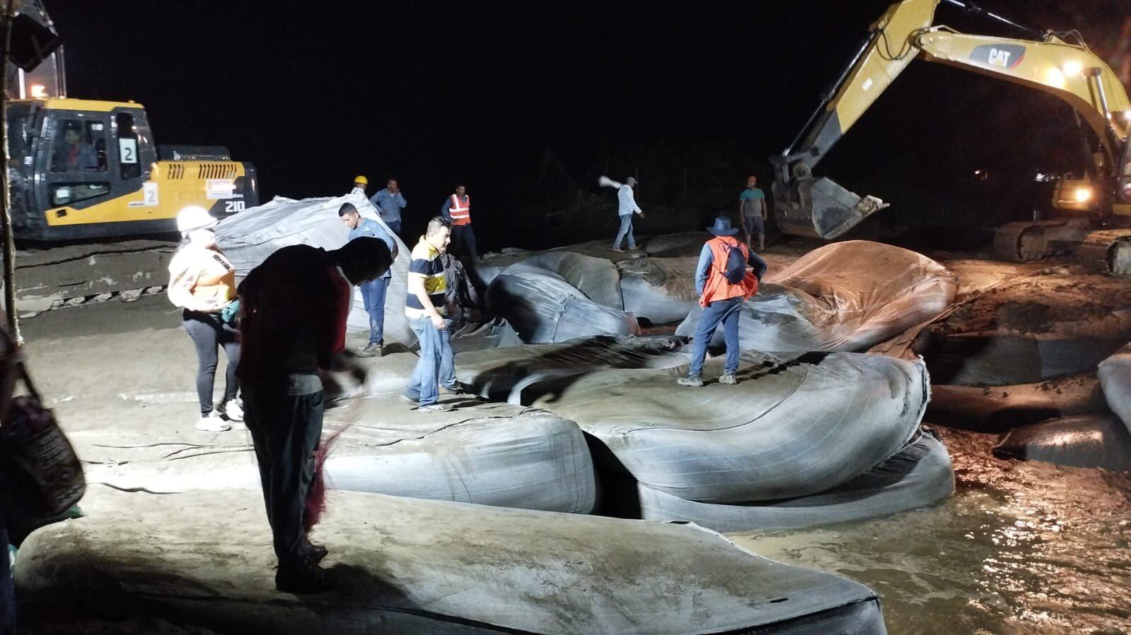 Cierre del boquete de Caraegato.