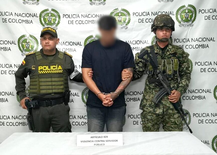 Capturado por agredir a la policía y al Ejército en Guatapé- foto policía Antioquia