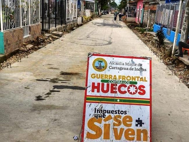 Avanza la pavimentación de la Carrera 60, en el sector Ricaurte en Cartagena