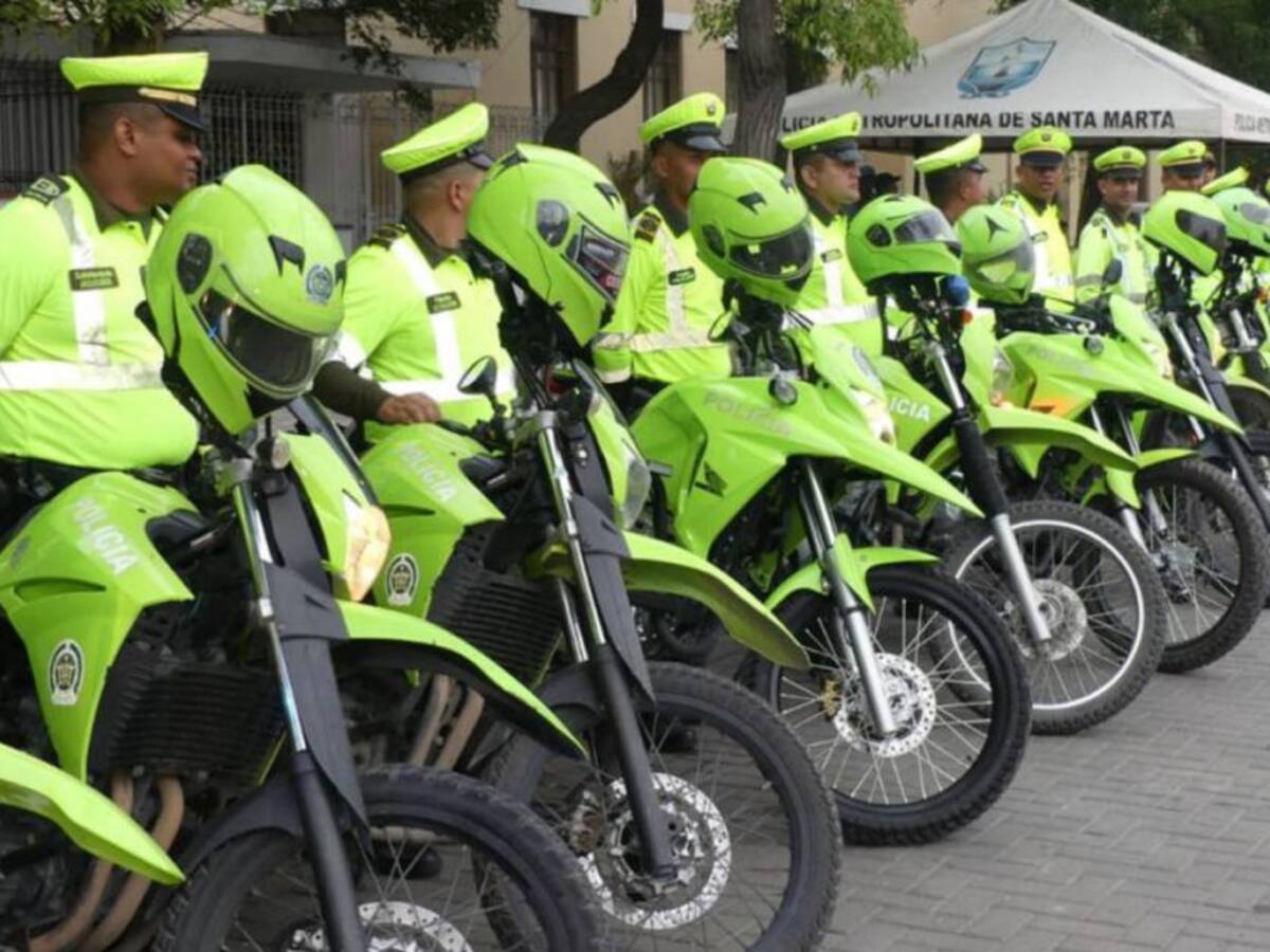436 policías de Santa Marta velan por la seguridad durante el paro nacional