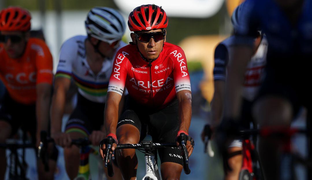 Nairo Quintana durante una competencia en 2020 con el Arkéa Samsic.