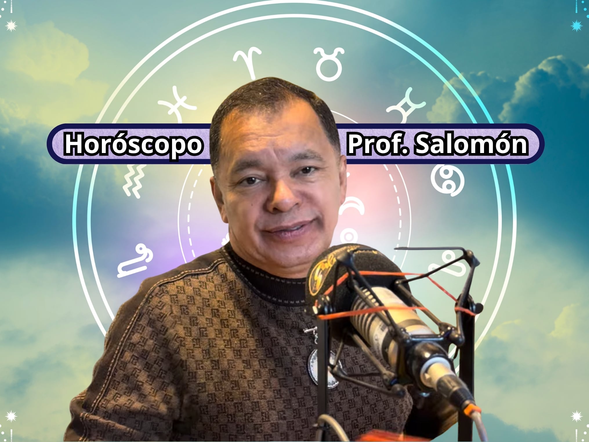 Él es el profesor Salomón, experto en la lectura del Horóscopo y el Tarot (Crédito: Profesor Salomón - Youtube) // De fondo: Imagen ilustrativa del horóscopo (crédito: Getty Images).