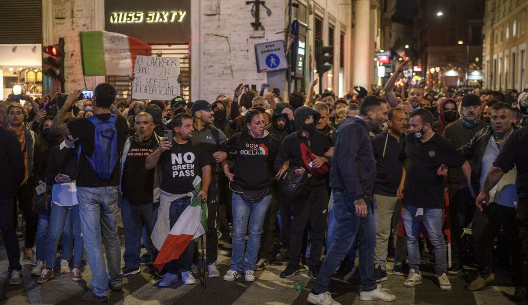 Protestas en Roma 