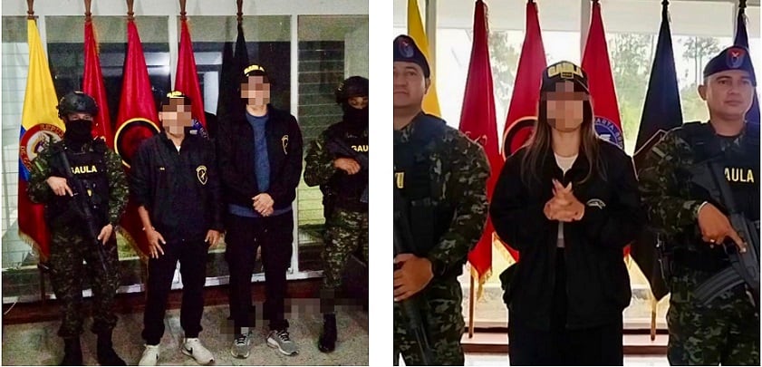 Secuestrados rescatados - foto Gaula militar Oriente