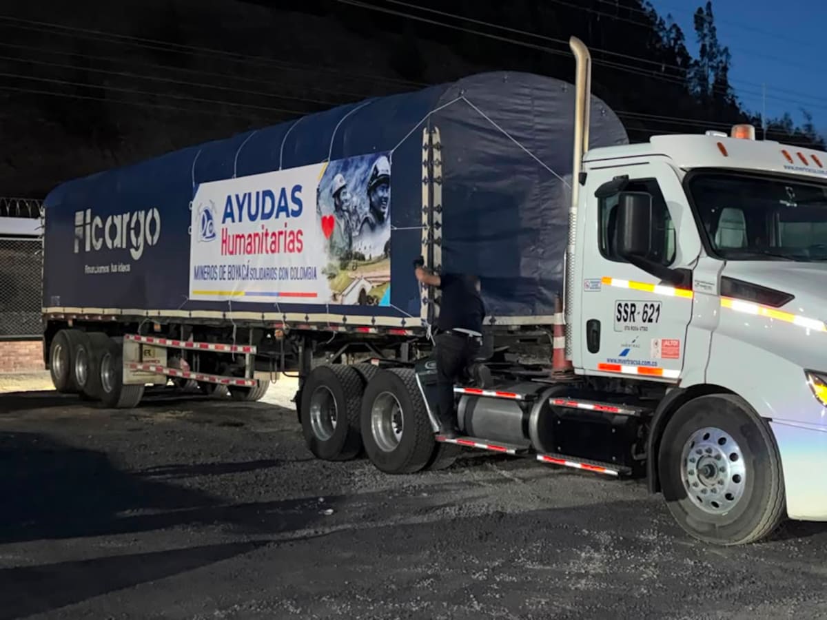 Mineros de Boyacá lideran envío de 100 toneladas de ayudas a damnificados