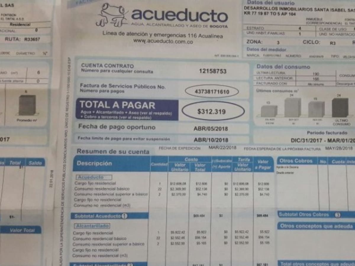 Denuncian incrementos exagerados en recibos de Acueducto en Bogotá