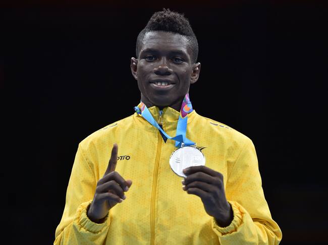 Yuberjen Martínez, boxeador y medallista olímpico colombiano. (Photo by Cris BOURONCLE / AFP) (Photo credit should read CRIS BOURONCLE/AFP via Getty Images)