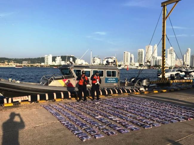 Armada Nacional incautó cocaína en casco de un buque fondeado en bahía de Cartagena
