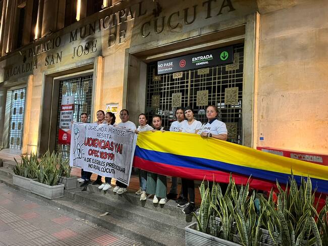 Protesta de docentes en la Alcaldía de Cúcuta / Foto: Cortesía