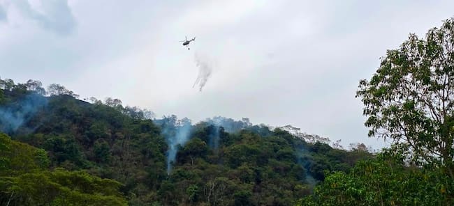 Cundinamarca registró en un día 12 incendios forestales: tres continúan activos. Foto: Gobernación de Cundinamarca.