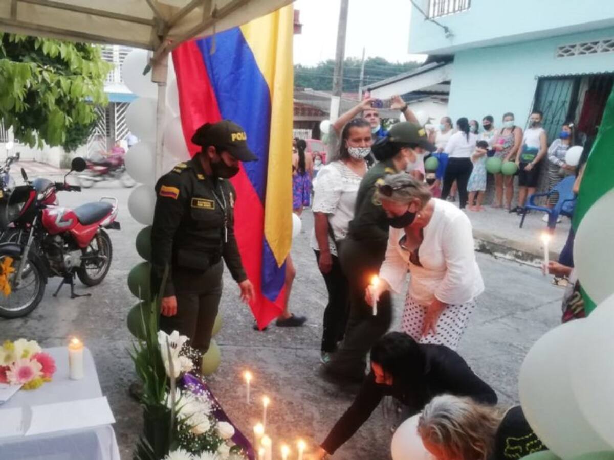 En Mariquita dieron el último adiós a policía víctima de feminicidio