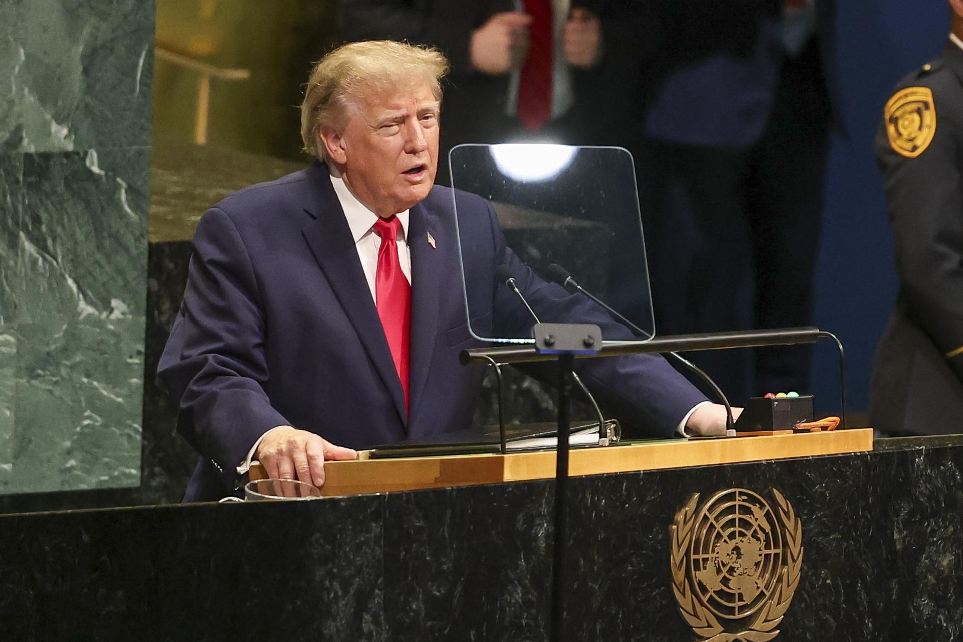 Donald Trump en la Asamblea de la ONU 2026. Foto: EFE/EPA/SARAH YENESEL