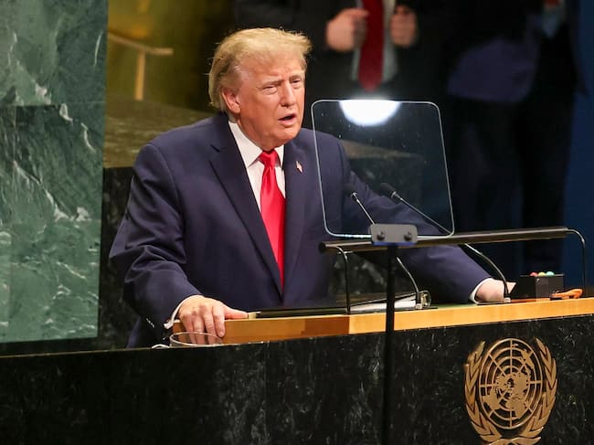 Donald Trump en la Asamblea de la ONU 2026. Foto: EFE/EPA/SARAH YENESEL