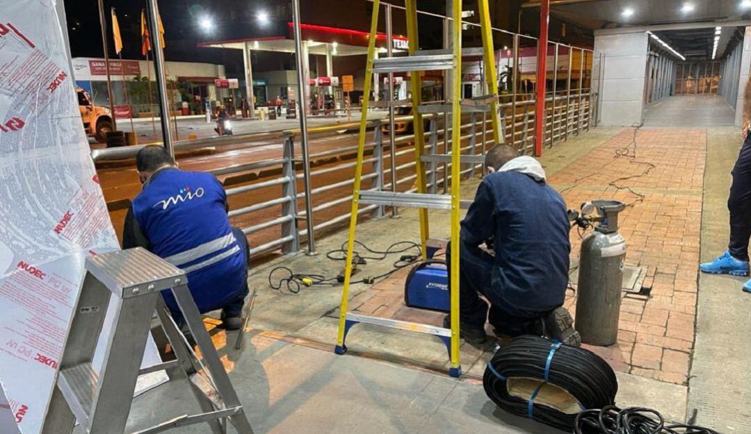 Trabajos en estaciones del MIO