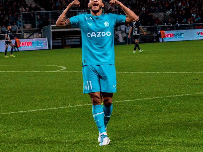 Luis Javier Suárez festeja su gol ante el Angers / @OM_Espanol.