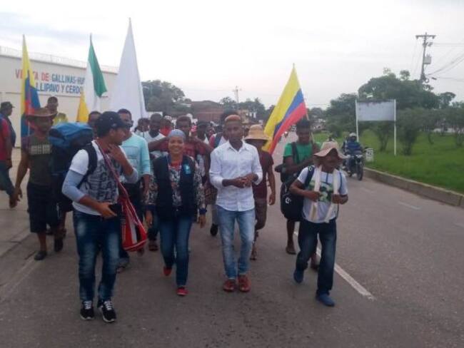 Campesinos marcharon hasta la gobernación de Bolívar