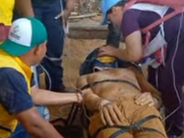 Minero rescatado en El Bagre- foto cortesía