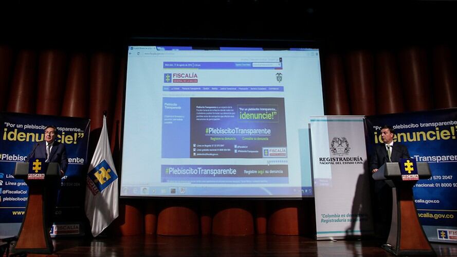 El fiscal Néstor Humberto Martínez (izquierda) y el registrador nacional Juan Carlos Galindo (derecha). Foto: Colprensa