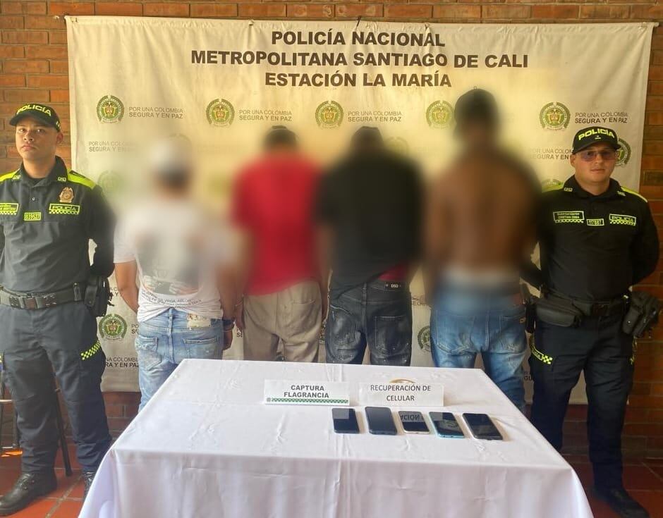 Cali: cuatro delincuentes capturados tras una ola de robos en la vía a Pance - Policía