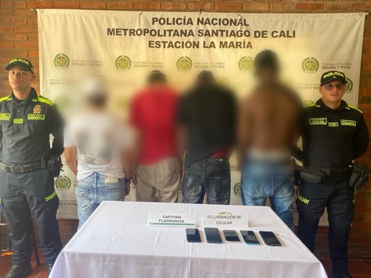 Cali: cuatro delincuentes capturados tras una ola de robos en la vía a Pance