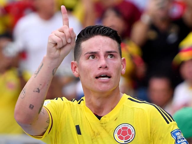 James Rodríguez jugando con la Selección Colombia. Foto: Getty Images.