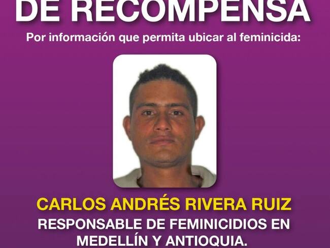 Millonaria recompensa por información sobre presunto feminicida en serie en Medellín