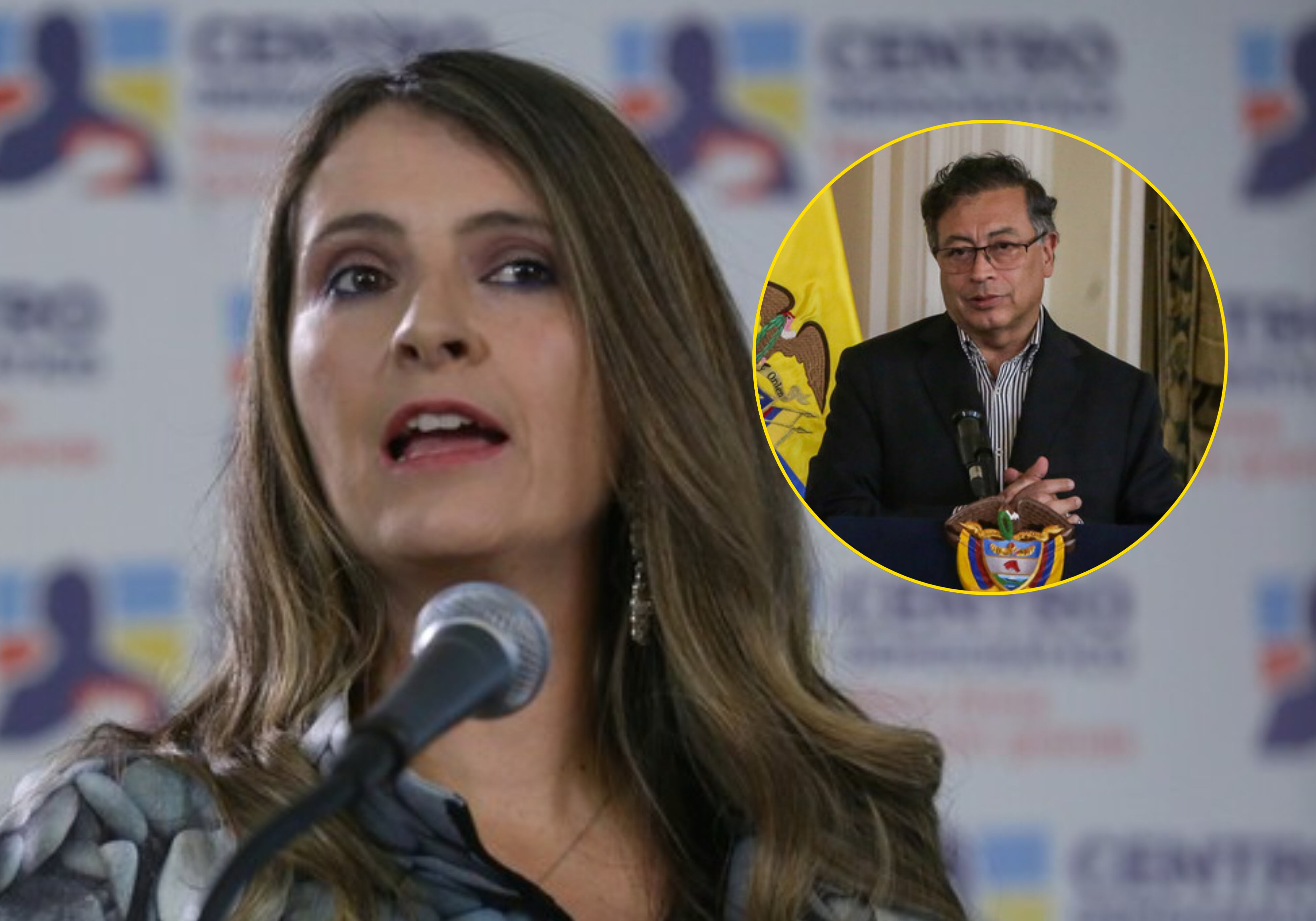 Paloma Valencia y Gustavo Petro. Foto:  (Colprensa - Camila Díaz) / (Colprensa - Catalina Olaya)