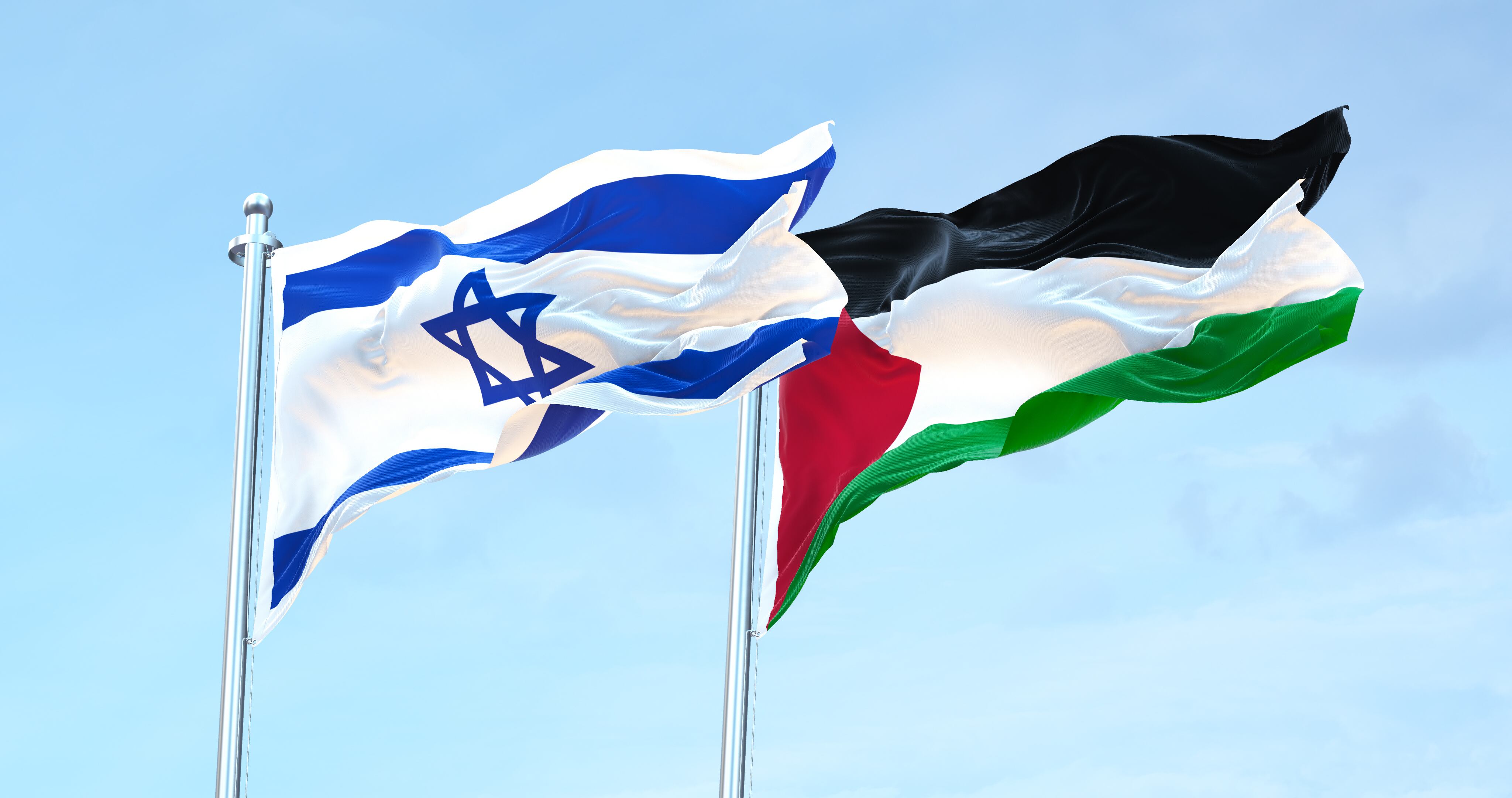 Bandera Israel y Palestina. Foto: Getty Images