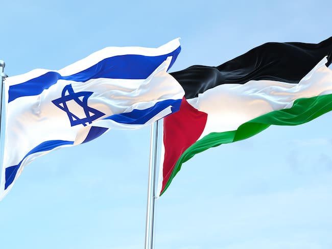 Bandera Israel y Palestina. Foto: Getty Images