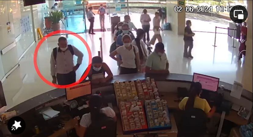 Robo en la clínica Medical Duarte de Cúcuta. Foto: Video cámara de seguridad de la clínica, publicado en sus redes sociales. (4)