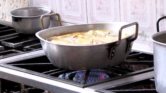 Cocina con gas natural