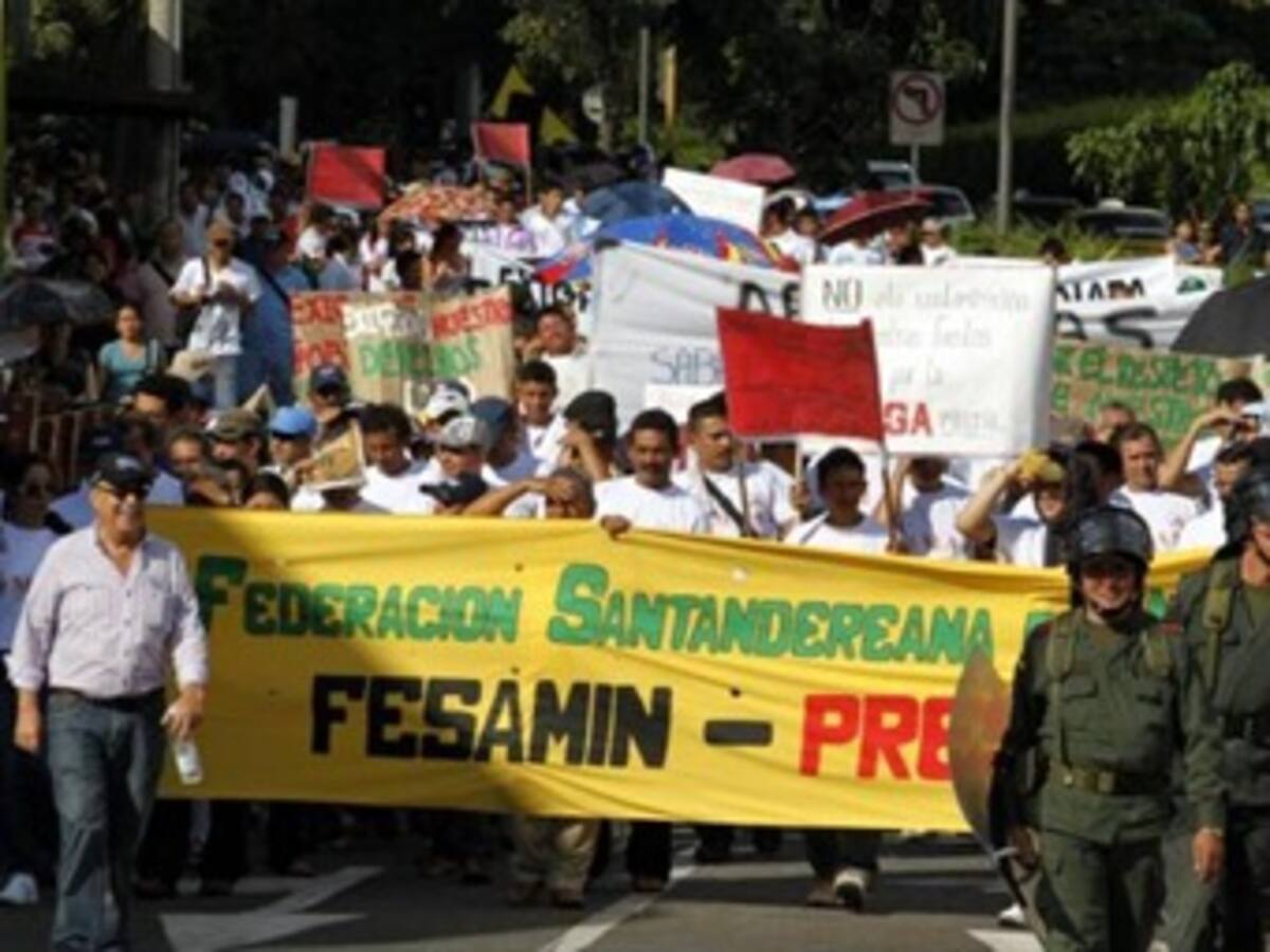 Mineros de Marmato lideran protesta en Caldas