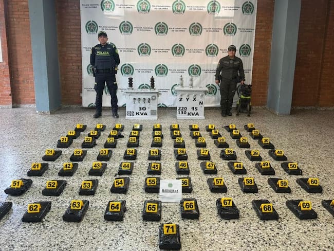 Incautación de marihuana. Cortesía: Policía Metropolitana de Bogotá