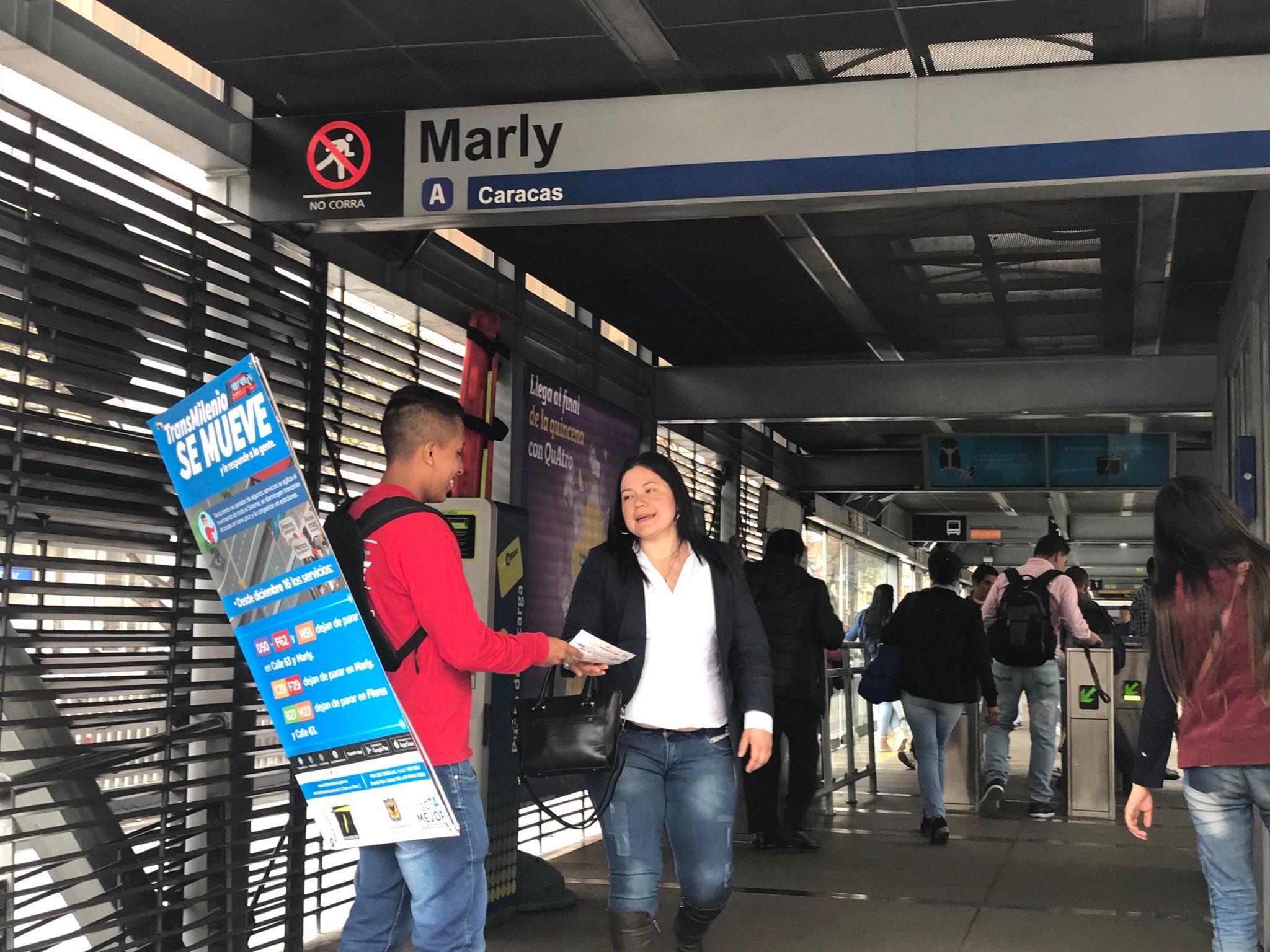 Estación Marly. Twitter Transmilenio