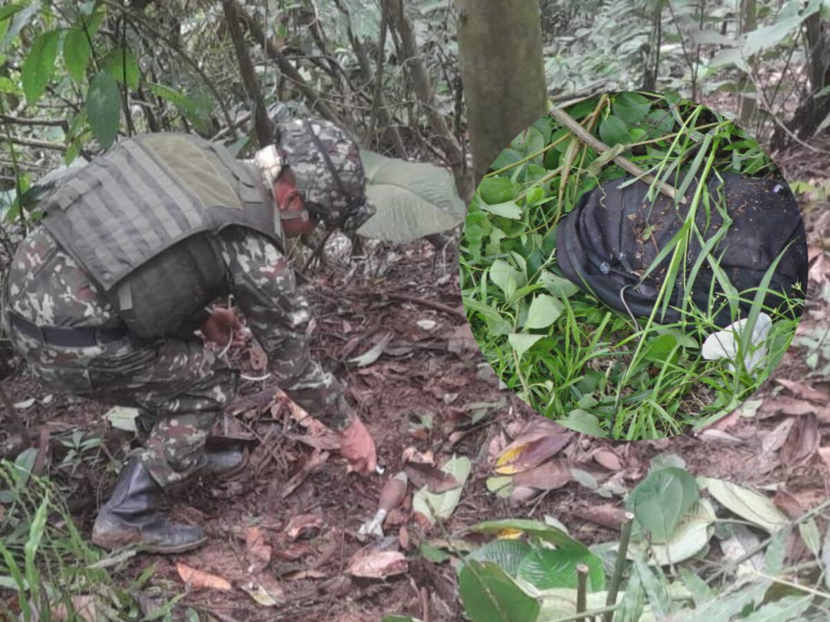 El ELN dejó abandonada una maleta con explosivos en la vía a la costa Atlántica en Valdivia