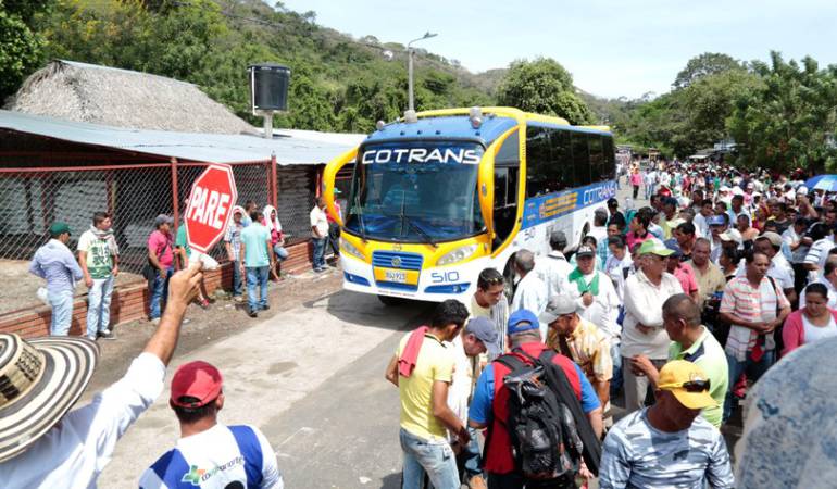 Momento en que se levanto el bloqueo de arroceros