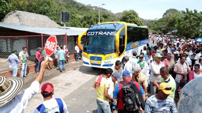 Momento en que se levanto el bloqueo de arroceros