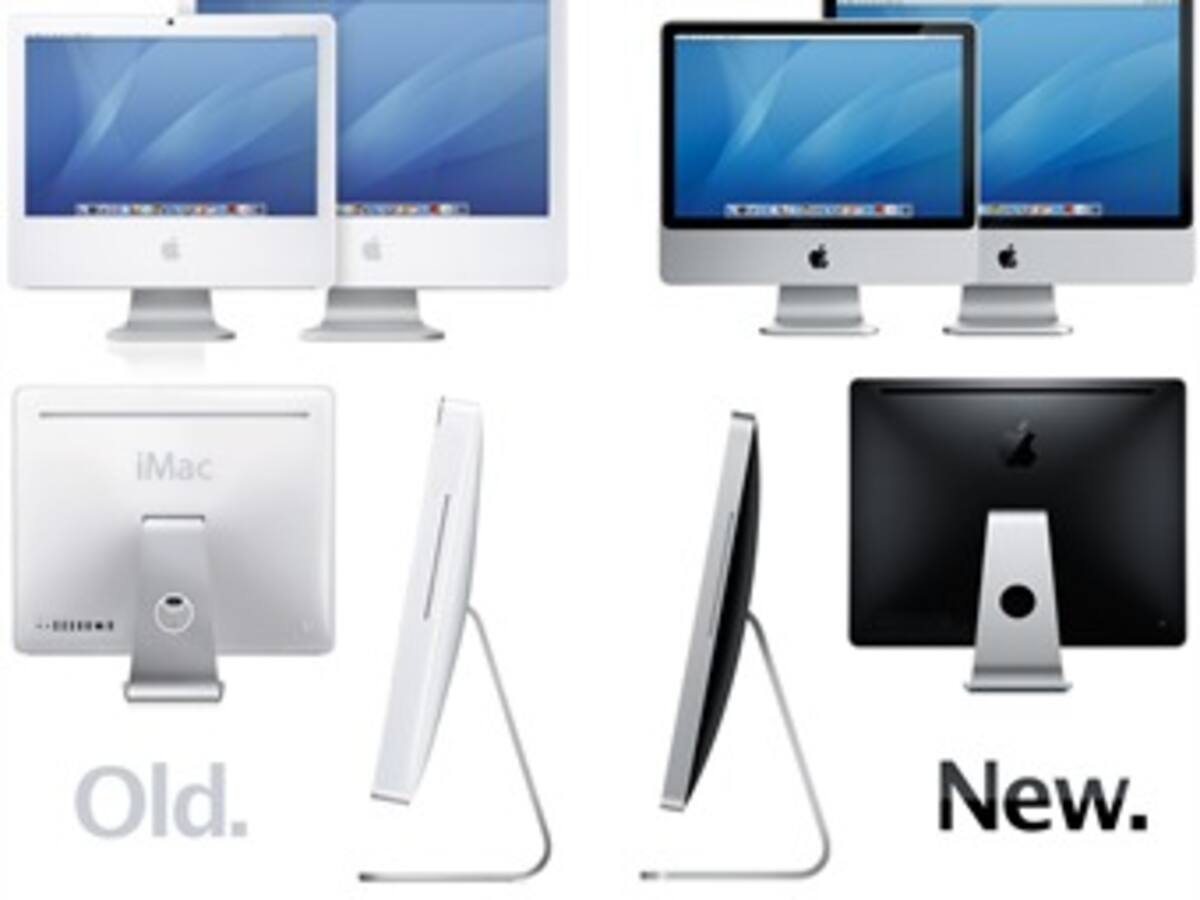 El iMac con un ratón mágico y pantalla retroiluminada por LED