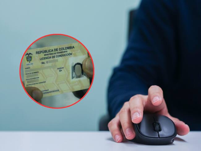 Persona usando un &#039;Mouse&#039; y de fondo una licencia de conducción de Colombia (Fotos vía Getty Images)