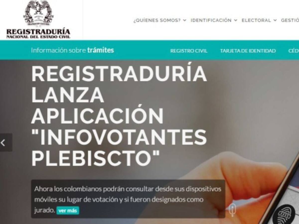 A 72 horas del plebiscito, página de la Registraduría presenta fallas técnicas