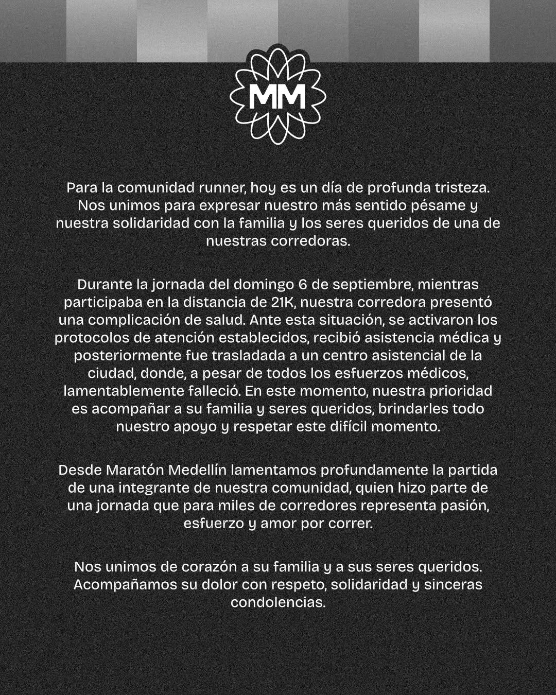 Murió una de las dos personas que reportaron afectaciones de salud durante la Maratón Medellín
