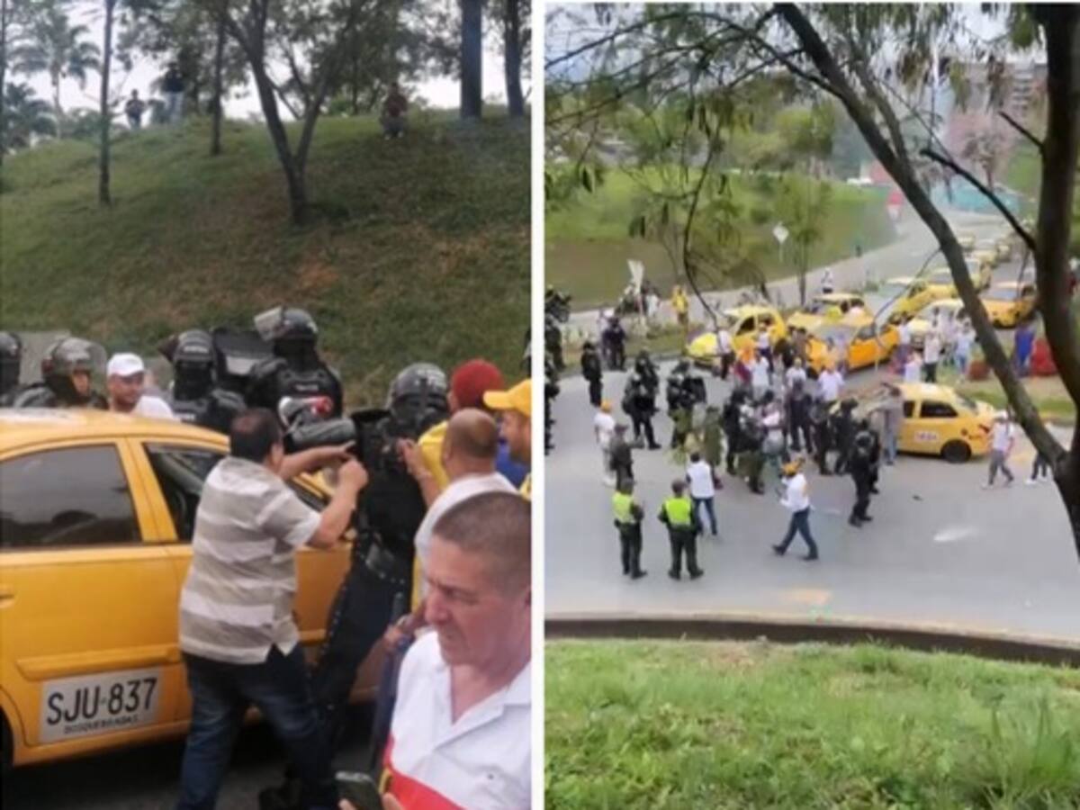 Una persona capturada y varios enfrentamientos dejó el paro de taxistas en Pereira