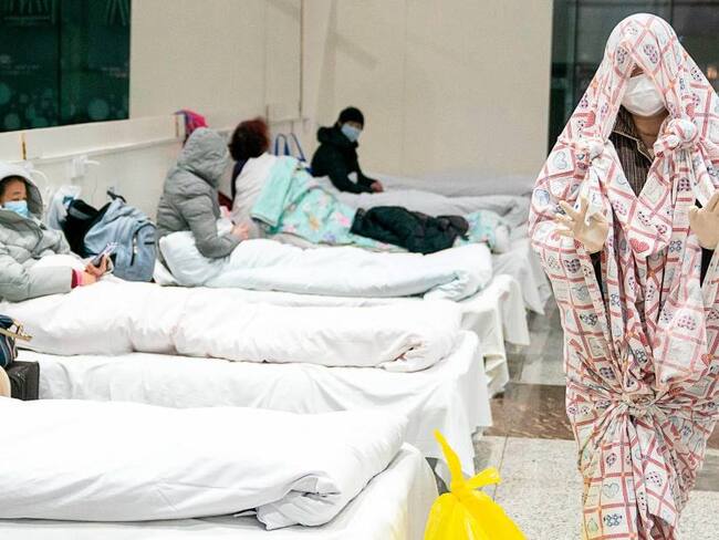 Personas bajo cuidado por contagio de coronavirus en China.    Foto: Getty 