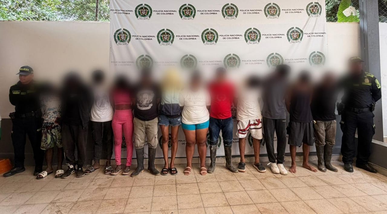 Capturados en Necoclí durante desalojo de la finca La Vírgen del Cobre- foto policía Urabá