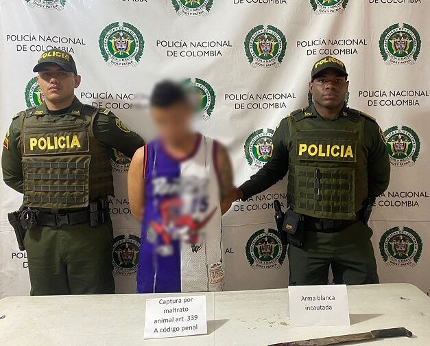 Capturado por maltrato animal- foto policía Antioquia