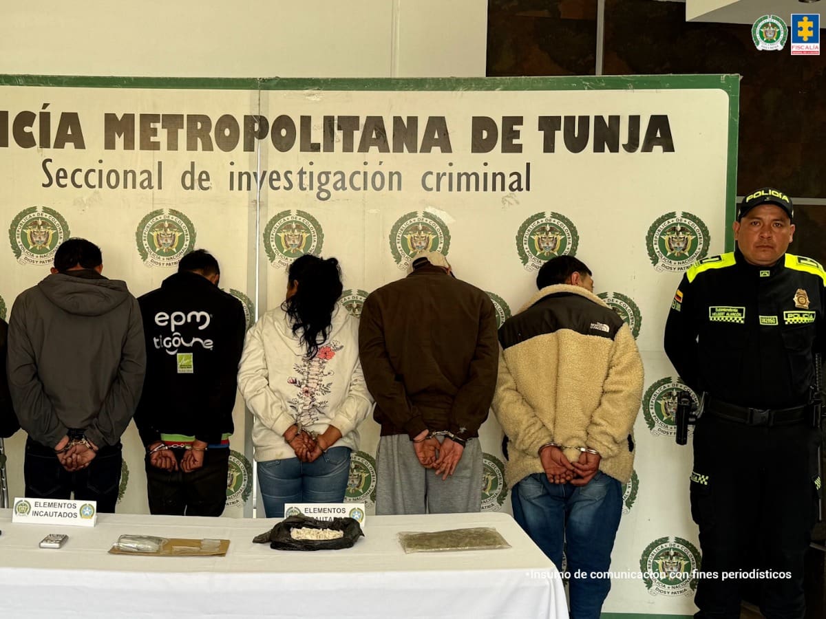 Seis personas fueron judicializadas por presunto tráfico de cocaína en 15 sectores de Tunja