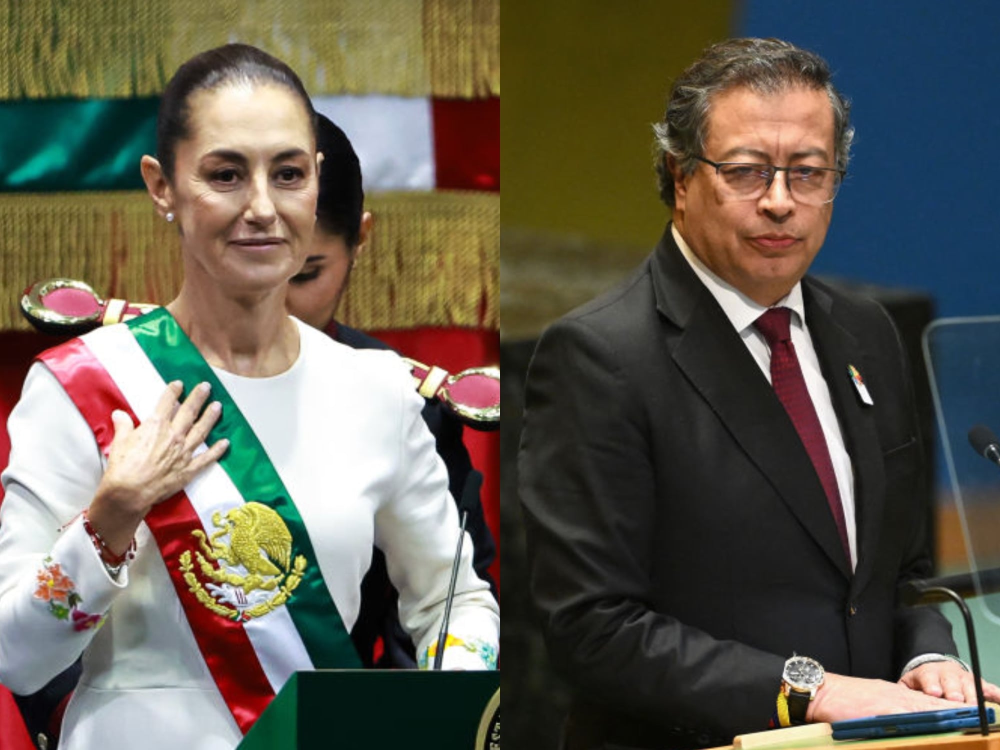 Claudia Sheinbaum y Gustavo Petro. I Fotos: Getty Images.