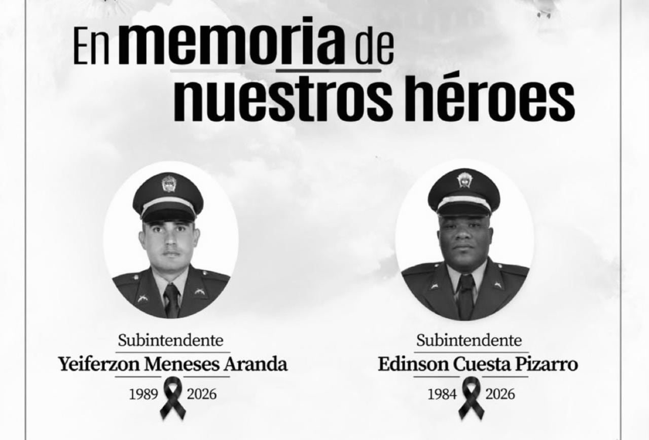 Policías asesinados en Tolima. Foto: Policía Nacional