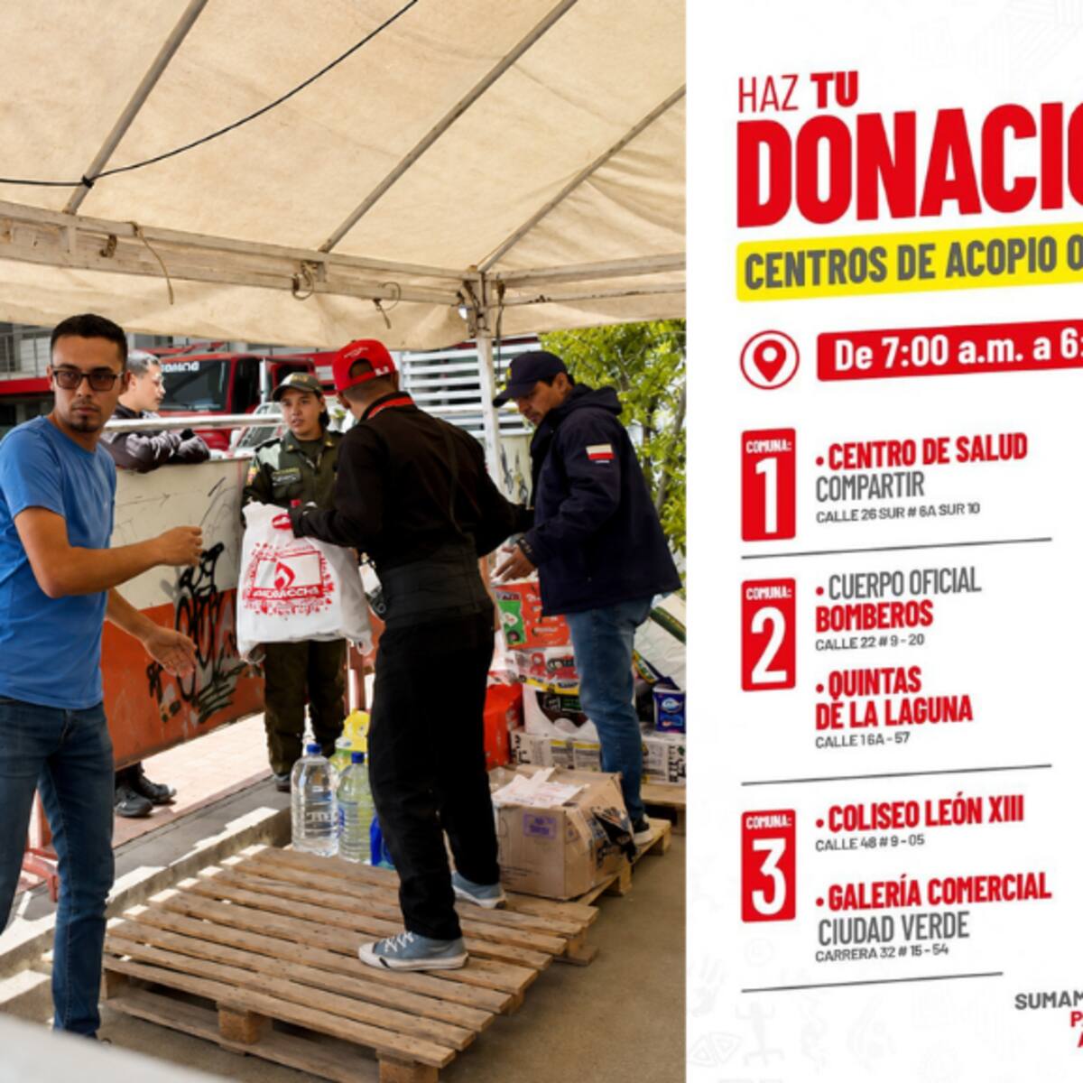 Soacha amplía sus puntos de acopio: estos son los 9 lugares de recolección de ayudas y donación
