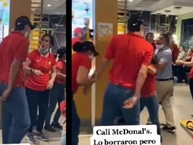 Captura de video - Empleado de Mcdonals en Cali se agarró con cliente